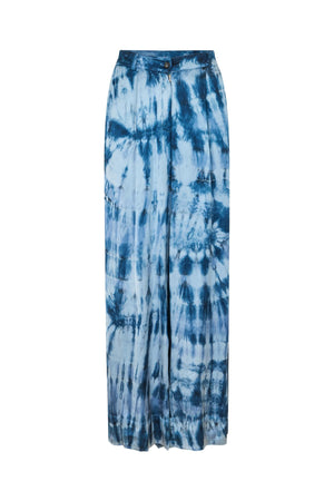 Briana - Lava pleat wide pants I Blue combo
