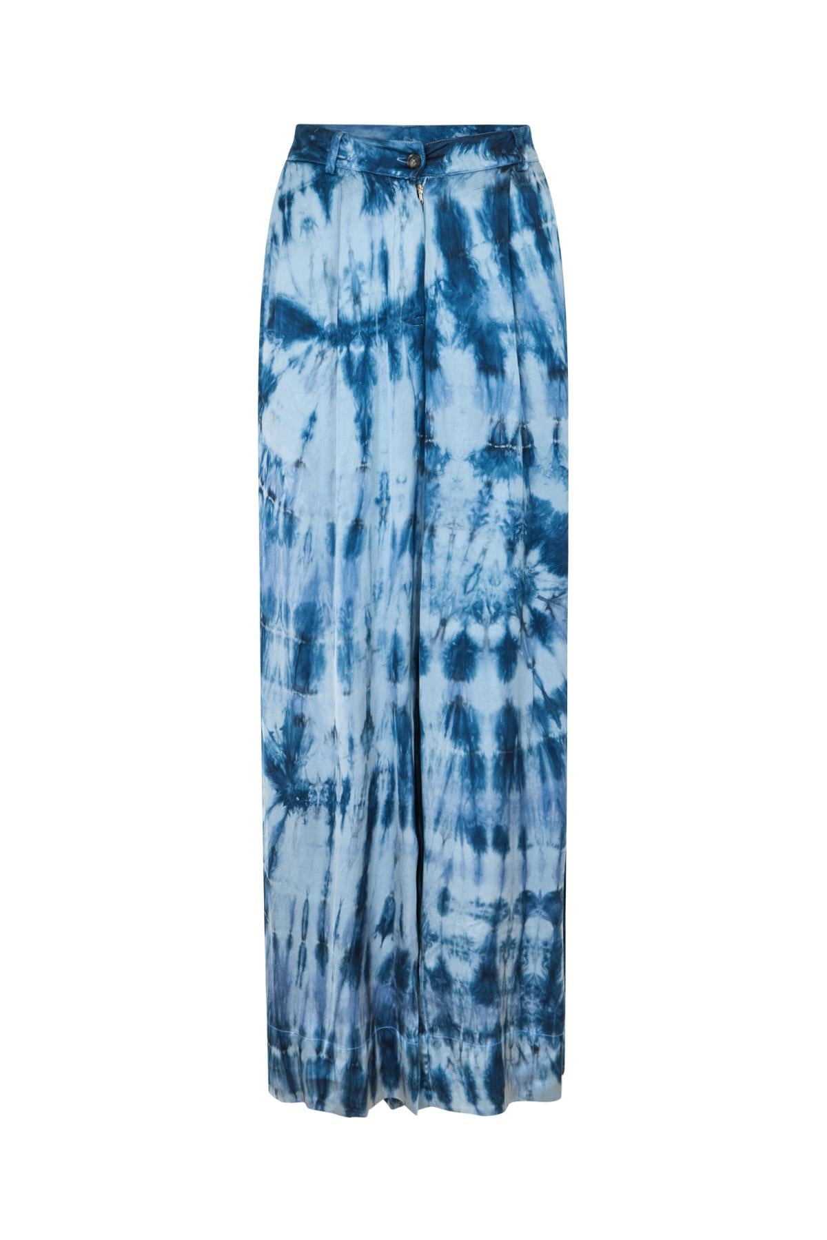 Briana - Lava pleat wide pants I Blue combo