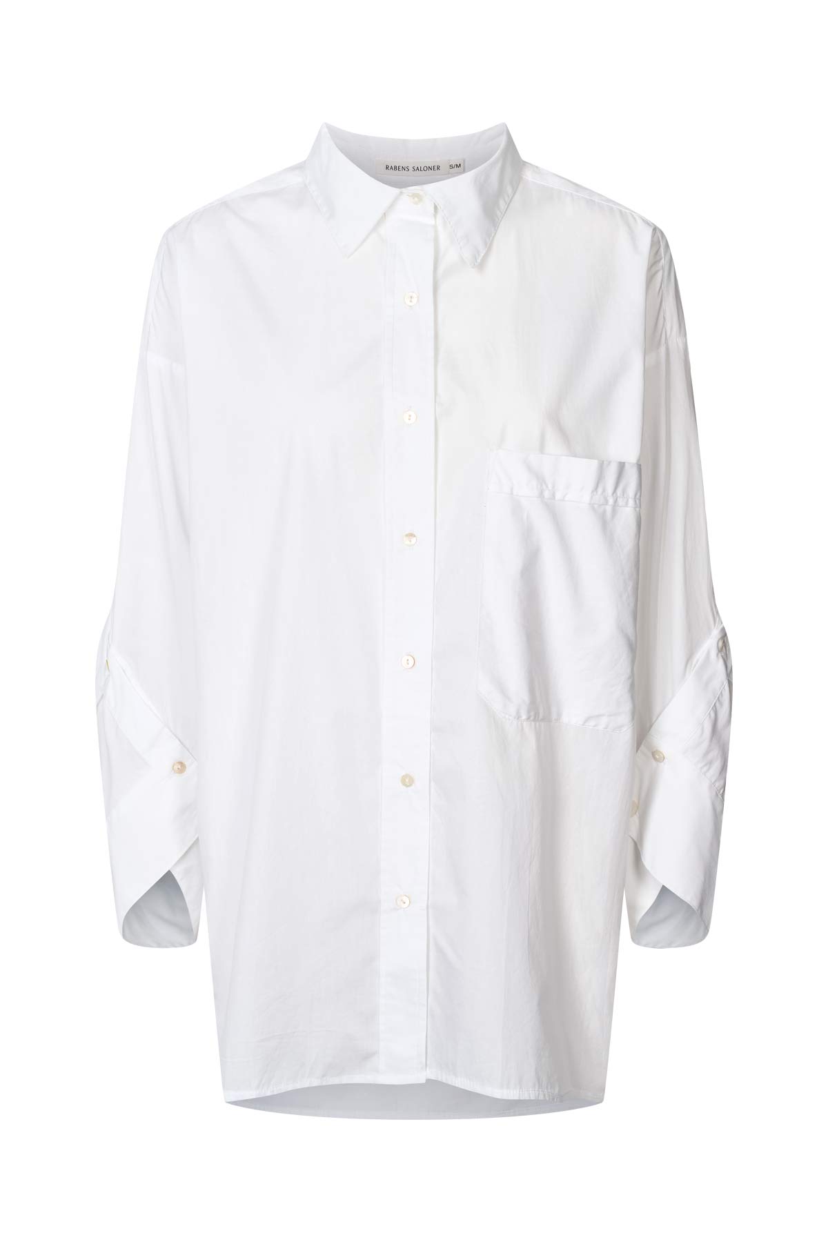 Susan - Poplin twist cuff OS shirt I White