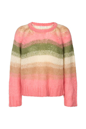 Jasmin - Blurred yarn boxy sweater I Pink combo