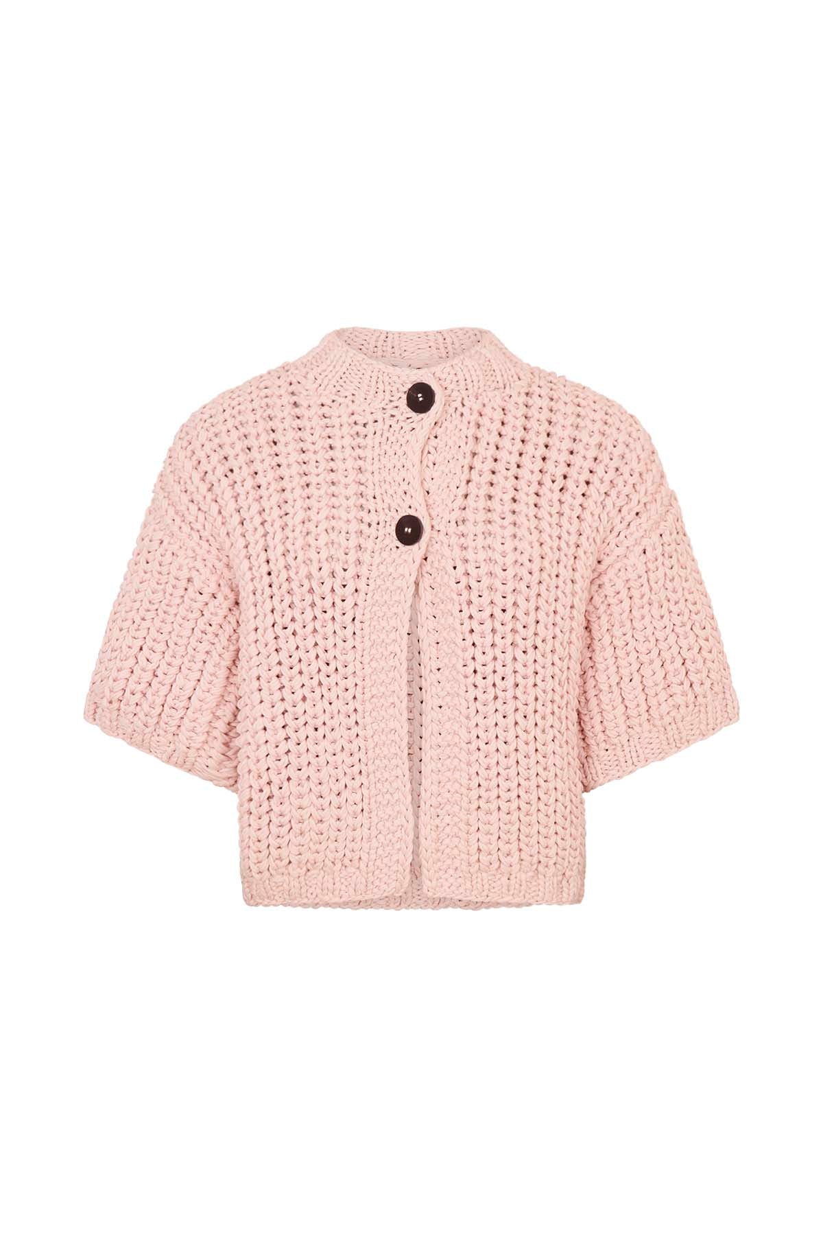 Alice - Rope knit cardigan I Blush