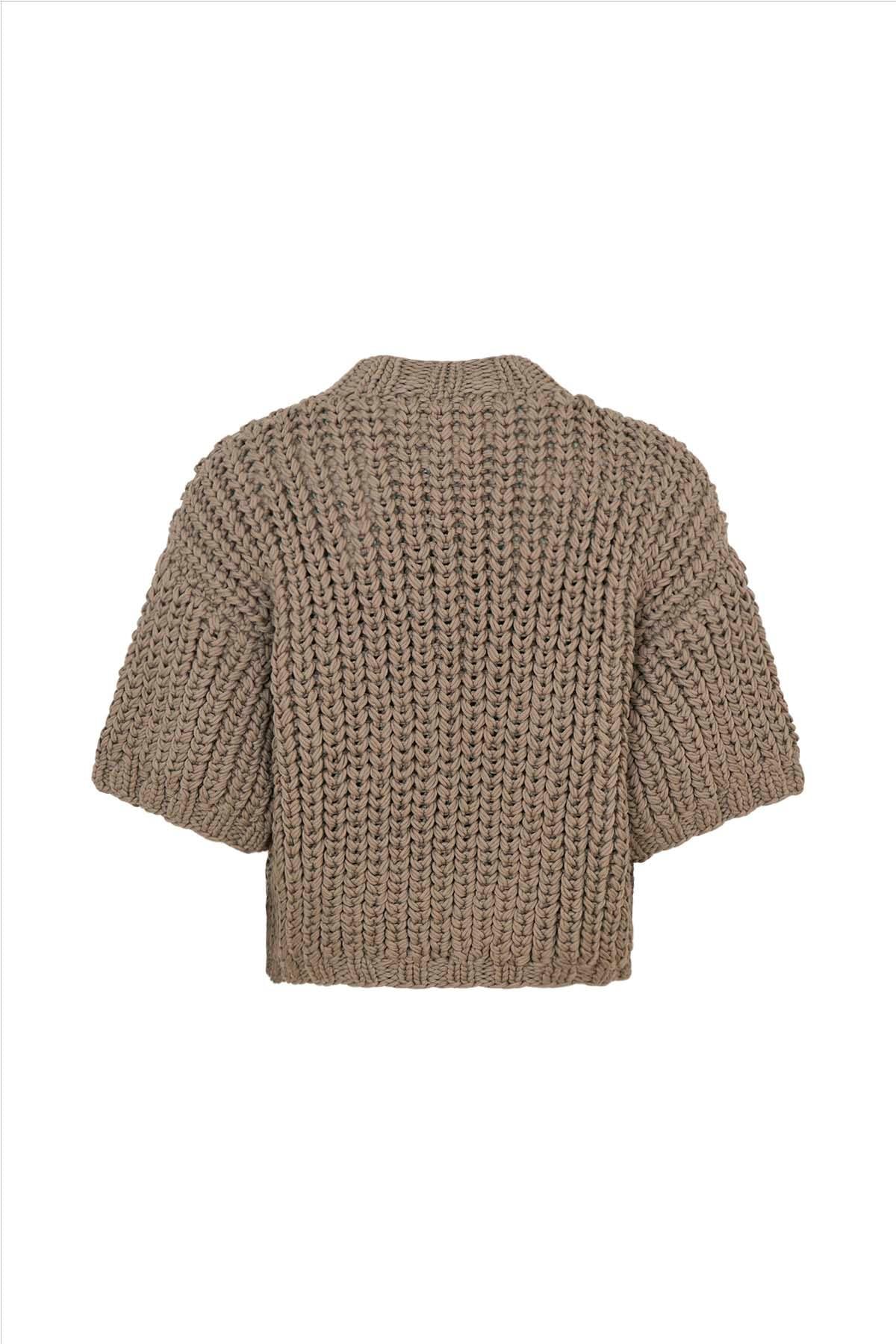 Alice - Rope knit cardigan I Walnut