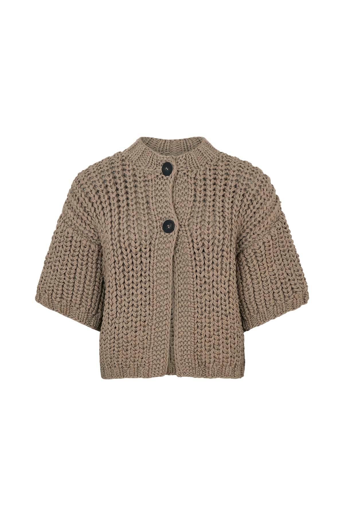 Alice - Rope knit cardigan I Walnut