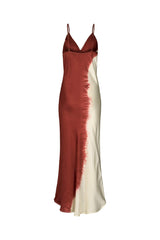 Gyta - Coastal ruched bust bias dress I Burgundy chalk combo