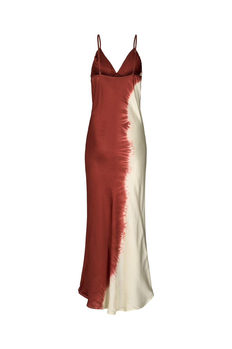 Gyta - Coastal ruched bust bias dress I Burgundy chalk combo