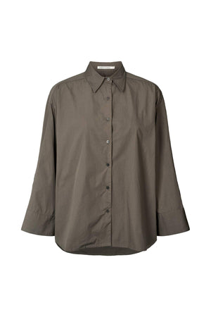 Chloe - Poplin full shirt I Pirate black